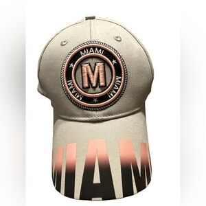 Robin Ruth Miami Embroidered Baseball Cap - offwhite & pink ombre